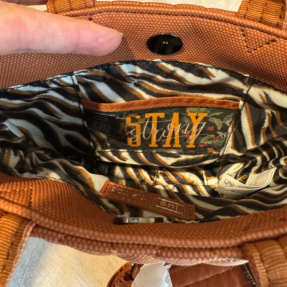 Lug Tiptoe Mini Quilted Crossbody Bag in Brown - Picture 4 of 4